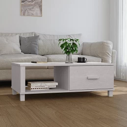 Acquista Tavolino da Salotto Bianco 100x55x35 cm Legno Massello di Pino con riferimento GHV-340453 della ditta GARDENHOME
