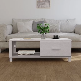 Acquista Tavolino da Salotto Bianco 100x55x35 cm Legno Massello di Pino con riferimento GHV-340453 della ditta GARDENHOME