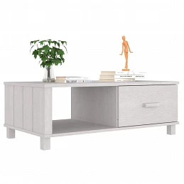 Acquista Tavolino da Salotto Bianco 100x55x35 cm Legno Massello di Pino con riferimento GHV-340453 della ditta GARDENHOME