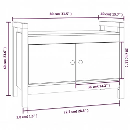 Acquista Panca da Ingresso Miele 80x40x60 cm in Legno Massello di Pino con riferimento GHV-821782 della ditta GARDENHOME