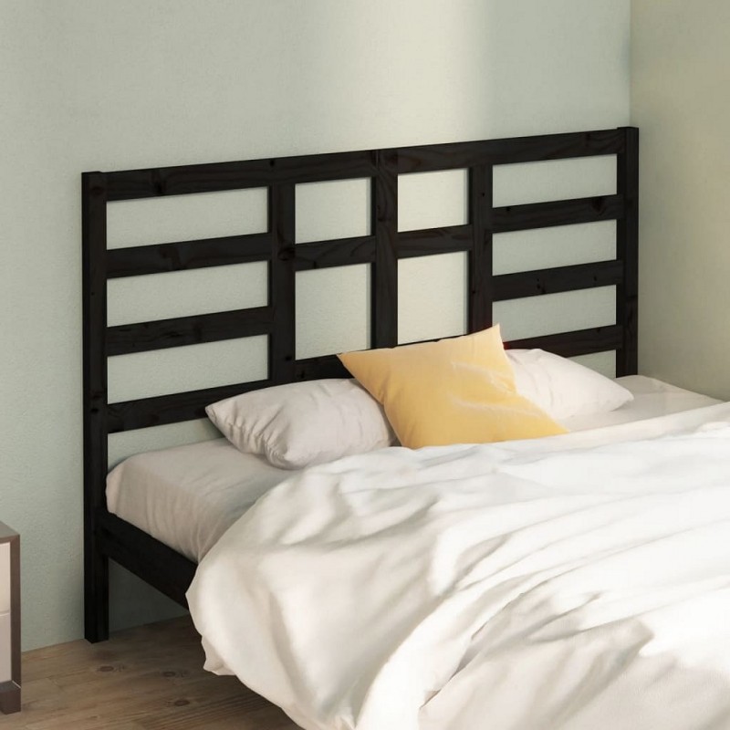 Acquista Testiera per Letto Nera 146x4x104 cm in Legno Massello di Pino con riferimento GHV-818144 della ditta GARDENHOME