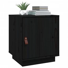 Acquista Comodino Nero 40x34x45 cm in Legno Massello di Pino con riferimento GHV-818283 della ditta GARDENHOME