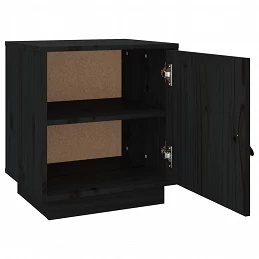 Acquista Comodino Nero 40x34x45 cm in Legno Massello di Pino con riferimento GHV-818283 della ditta GARDENHOME