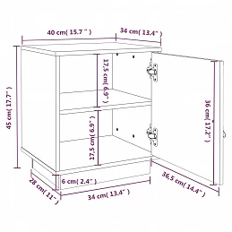Acquista Comodino Nero 40x34x45 cm in Legno Massello di Pino con riferimento GHV-818283 della ditta GARDENHOME