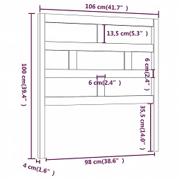 Acquista Testiera per Letto 106x4x100 cm in Legno Massello di Pino con riferimento GHV-814179 della ditta GARDENHOME