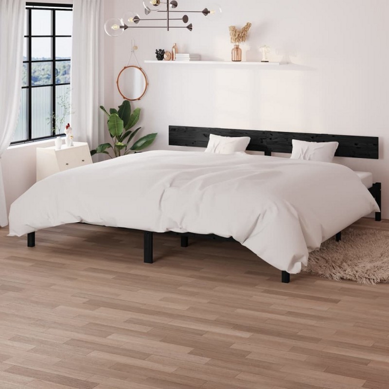 Acquista Giroletto Nero Legno Massello di Pino 180x200 cm UK Super King con riferimento GHV-810166 della ditta GARDENHOME