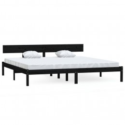 Acquista Giroletto Nero Legno Massello di Pino 180x200 cm UK Super King con riferimento GHV-810166 della ditta GARDENHOME