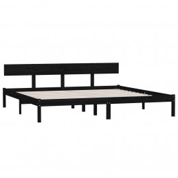 Acquista Giroletto Nero Legno Massello di Pino 180x200 cm UK Super King con riferimento GHV-810166 della ditta GARDENHOME