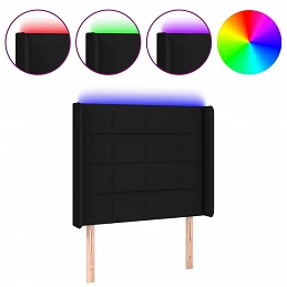 Acquista Testiera a LED nero 93x16x118/128 cm in Tessuto con riferimento GHV-3124032 della ditta GARDENHOME
