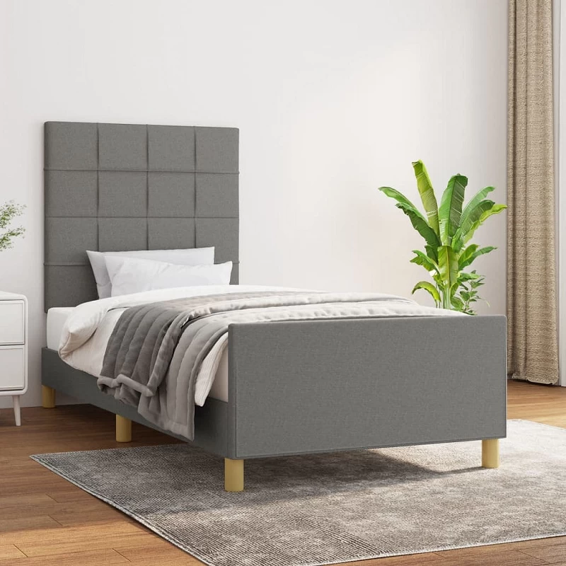Acquista Giroletto con Testiera Grigio Scuro 80x200 cm in Tessuto con riferimento GHV-3125010 della ditta GARDENHOME