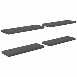 Acquista Scaffali a Parete 4 pz Grigio Lucido 80x23,5x3,8 cm in MDF con riferimento GHV-323795 della ditta GARDENHOME