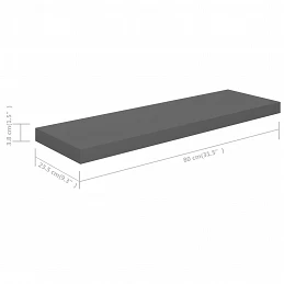 Acquista Scaffali a Parete 4 pz Grigio Lucido 80x23,5x3,8 cm in MDF con riferimento GHV-323795 della ditta GARDENHOME