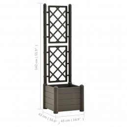 Acquista Fioriera da Giardino con Graticcio 43x43x142 cm PP Antracite con riferimento GHV-313981 della ditta GARDENHOME