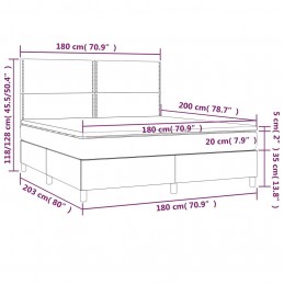Acquista Letto a Molle Materasso e LED Grigio Scuro 180x200cm in Tessuto con riferimento GHV-3135374 della ditta GARDENHOME