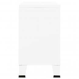 Acquista Credenza Bianca Industriale 105x35x62 cm in Metallo e Vetro con riferimento GHV-339609 della ditta GARDENHOME