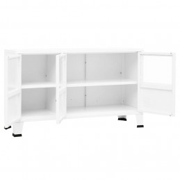 Acquista Credenza Bianca Industriale 105x35x62 cm in Metallo e Vetro con riferimento GHV-339609 della ditta GARDENHOME