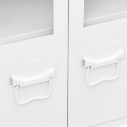 Acquista Credenza Bianca Industriale 105x35x62 cm in Metallo e Vetro con riferimento GHV-339609 della ditta GARDENHOME