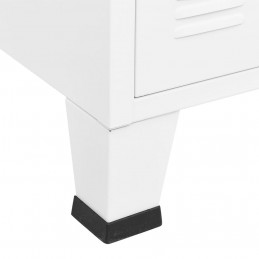 Acquista Credenza Bianca Industriale 105x35x62 cm in Metallo e Vetro con riferimento GHV-339609 della ditta GARDENHOME