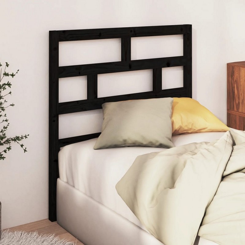 Acquista Testiera per Letto Nera 106x4x100 cm in Legno Massello di Pino con riferimento GHV-814183 della ditta GARDENHOME