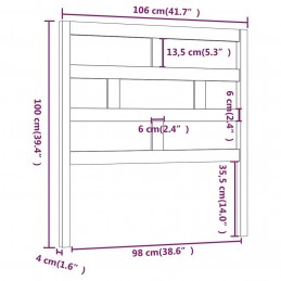 Acquista Testiera per Letto Nera 106x4x100 cm in Legno Massello di Pino con riferimento GHV-814183 della ditta GARDENHOME