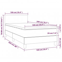 Acquista Letto a Molle Materasso e LED Marrone Scuro 100x200 cm Tessuto con riferimento GHV-3133536 della ditta GARDENHOME