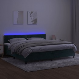 Acquista Letto a Molle con Materasso e LED Verde Scuro 200x200cm Velluto con riferimento GHV-3134366 della ditta GARDENHOME