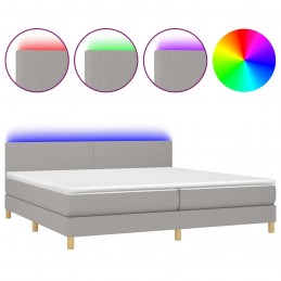Acquista Letto a Molle Materasso e LED Grigio Chiaro 200x200 cm Tessuto con riferimento GHV-3133581 della ditta GARDENHOME