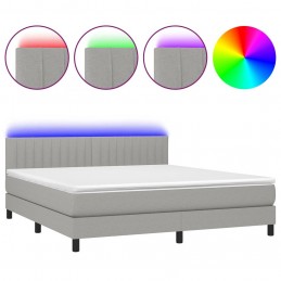 Acquista Letto a Molle Materasso e LED Grigio Chiaro 160x200 cm Tessuto con riferimento GHV-3133325 della ditta GARDENHOME