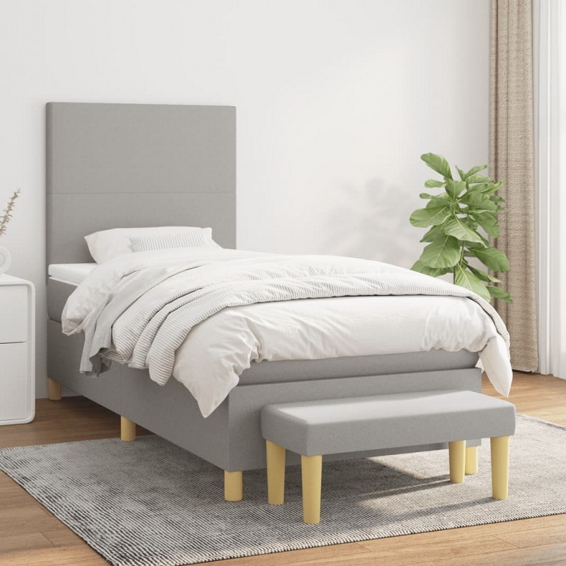 Acquista Giroletto a Molle con Materasso Grigio Chiaro 80x200 cm Tessuto con riferimento GHV-3136949 della ditta GARDENHOME