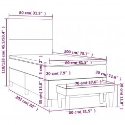 Acquista Giroletto a Molle con Materasso Grigio Chiaro 80x200 cm Tessuto con riferimento GHV-3136949 della ditta GARDENHOME