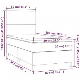 Acquista Letto a Molle Materasso e LED Grigio Chiaro 80x200 cm Tessuto con riferimento GHV-3135229 della ditta GARDENHOME