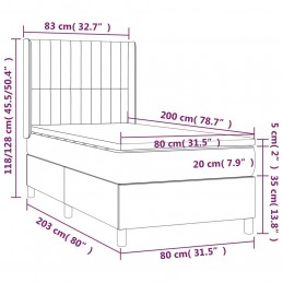 Acquista Letto a Molle Materasso e LED Grigio Chiaro 80x200 cm Tessuto con riferimento GHV-3138989 della ditta GARDENHOME