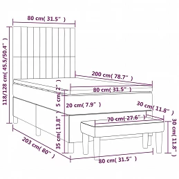 Acquista Giroletto a Molle con Materasso Grigio Chiaro 80x200 cm Tessuto con riferimento GHV-3137269 della ditta GARDENHOME