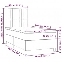 Acquista Letto a Molle Materasso e LED Grigio Chiaro 80x200 cm Tessuto con riferimento GHV-3135549 della ditta GARDENHOME