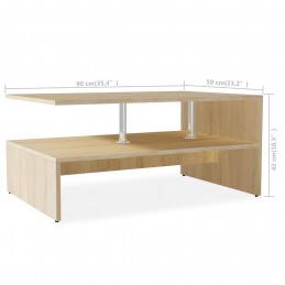 Acquista Tavolino da Caffè in Truciolato 90x59x42 cm Quercia con riferimento GHV-244855 della ditta GARDENHOME
