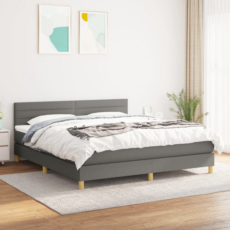 Acquista Giroletto a Molle con Materasso Grigio Scuro 160x200 cm Tessuto con riferimento GHV-3140706 della ditta GARDENHOME