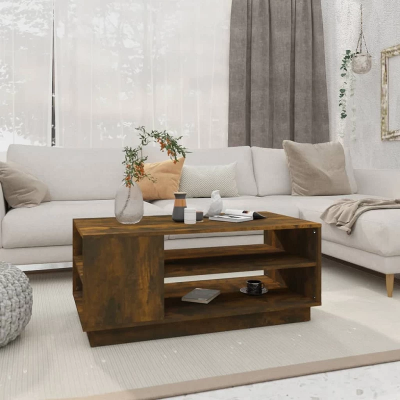 Acquista Tavolino da Salotto Rovere Fumo 102x55x43 cm in Truciolato con riferimento GHV-813083 della ditta GARDENHOME