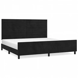 Acquista Giroletto con Testiera Nero 200x200 cm in Velluto con riferimento GHV-3125838 della ditta GARDENHOME