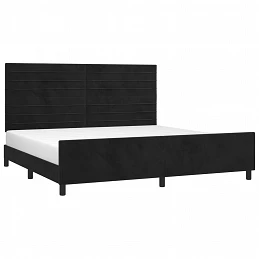 Acquista Giroletto con Testiera Nero 200x200 cm in Velluto con riferimento GHV-3125838 della ditta GARDENHOME