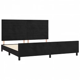 Acquista Giroletto con Testiera Nero 200x200 cm in Velluto con riferimento GHV-3125838 della ditta GARDENHOME