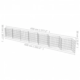 Acquista Gabbione in Acciaio Zincato 450x30x50 cm con riferimento GHV-143572 della ditta GARDENHOME