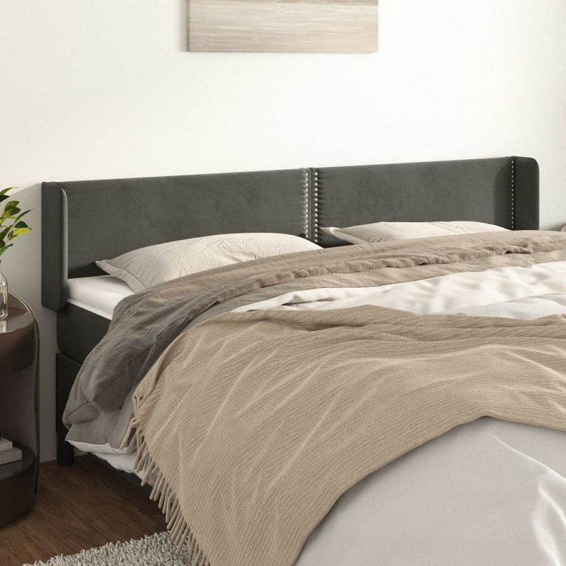 Acquista Testiera ad Orecchio Grigio Scuro 203x16x78/88 cm in Velluto con riferimento GHV-3118695 della ditta GARDENHOME