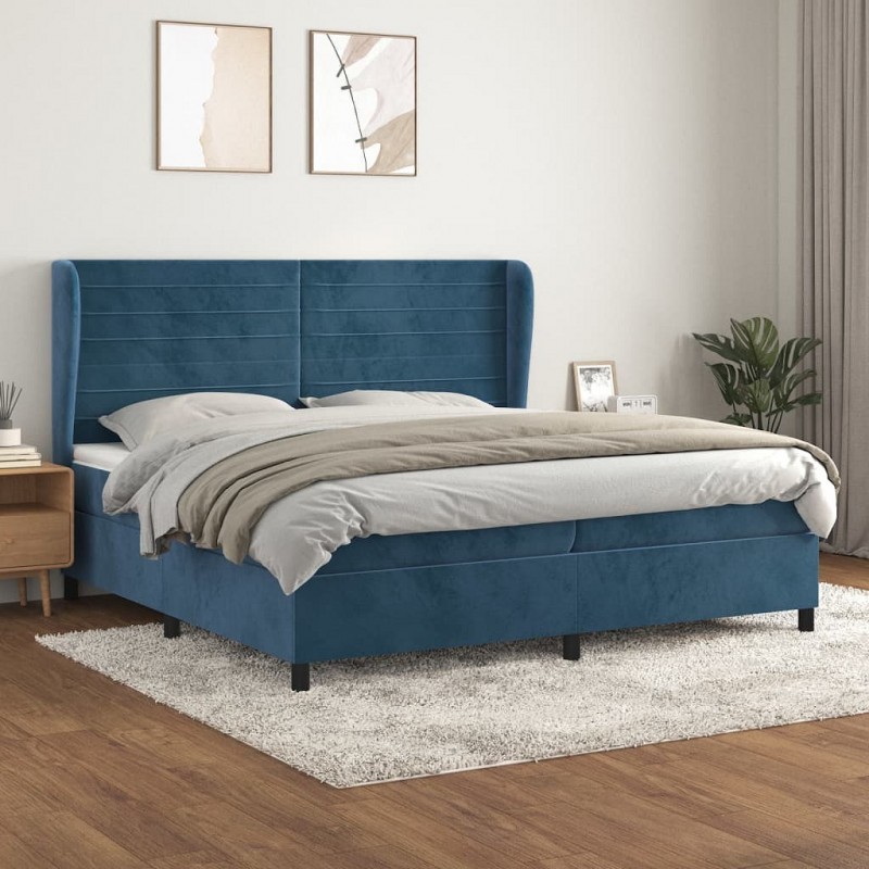 Acquista Giroletto a Molle con Materasso Blu Scuro 200x200 cm in Velluto con riferimento GHV-3129295 della ditta GARDENHOME
