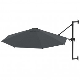 Acquista Ombrellone a Muro con Palo in Metallo 300 cm Antracite con riferimento GHV-44865 della ditta GARDENHOME