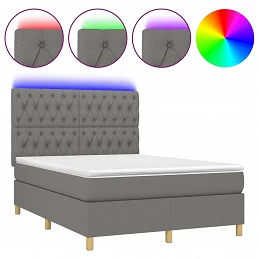 Acquista Letto a Molle Materasso e LED Grigio Scuro 140x200cm in Tessuto con riferimento GHV-3135678 della ditta GARDENHOME