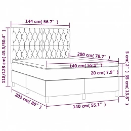 Acquista Letto a Molle Materasso e LED Grigio Scuro 140x200cm in Tessuto con riferimento GHV-3135678 della ditta GARDENHOME