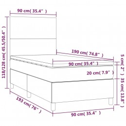 Acquista Letto a Molle Materasso e LED Grigio Scuro 90x190 cm in Tessuto con riferimento GHV-3134678 della ditta GARDENHOME