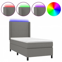 Acquista Letto a Molle Materasso e LED Grigio Scuro 90x190 cm in Tessuto con riferimento GHV-3138118 della ditta GARDENHOME