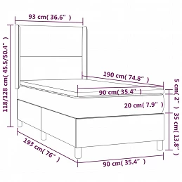 Acquista Letto a Molle Materasso e LED Grigio Scuro 90x190 cm in Tessuto con riferimento GHV-3138118 della ditta GARDENHOME