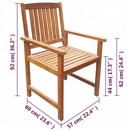 Acquista Sedie da Giardino 2 pz in Legno Massello d'Acacia Marrone con riferimento GHV-42626 della ditta GARDENHOME